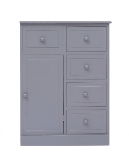 Credenza con 10 Cassetti Grigia 113x30x79 cm in Legno