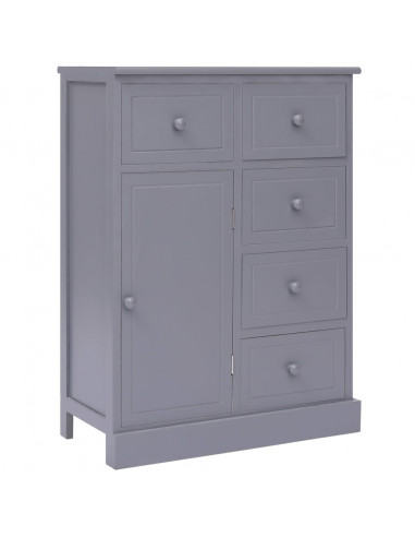 Credenza con 10 Cassetti Grigia 113x30x79 cm in Legno