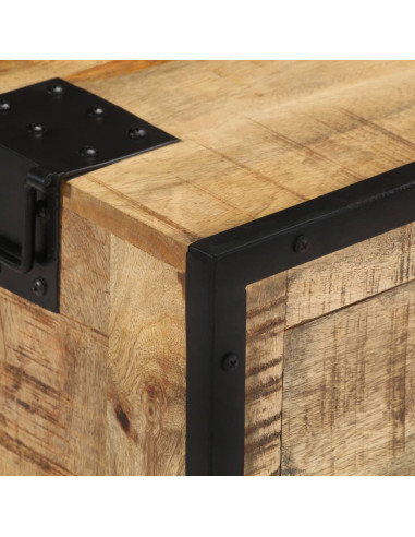 Credenza 100x31x60 cm in Legno Massello di Mango Grezzo