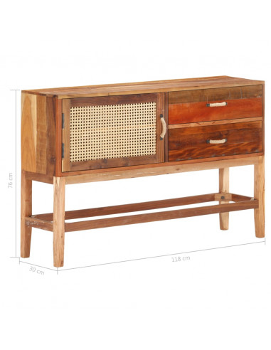 Credenza 118x30x76 cm in Legno Massello di Recupero
