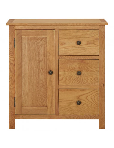 Credenza 70x35x75 cm Legno Massello di Rovere