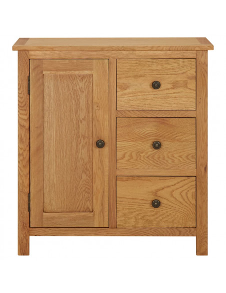 Credenza 70x35x75 cm Legno Massello di Rovere