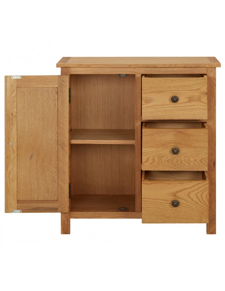 Credenza 70x35x75 cm Legno Massello di Rovere