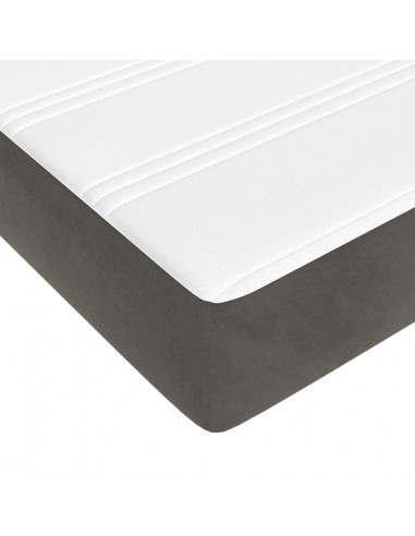 Materasso a Molle Grigio Scuro 180x200x20 cm in Velluto