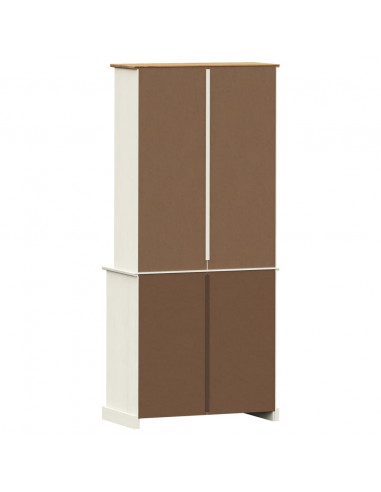 Credenza VIGO Bianca 78x40x175 cm in Legno Massello di Pino