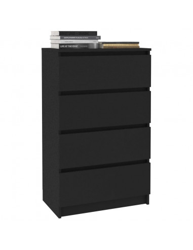 Credenza Nera 60x35x98,5 cm in Legno Multistrato