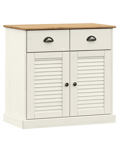 Credenza VIGO Bianca 78x40x175 cm in Legno Massello di Pino
