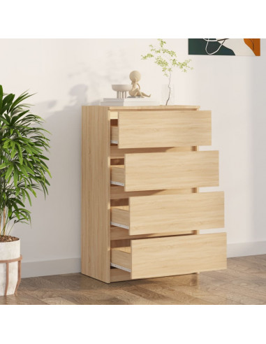 Credenza Rovere Sonoma 60x35x98,5 cm in Legno Multistrato