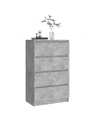 Credenza Grigio Cemento 60x35x98,5 cm in Legno Multistrato