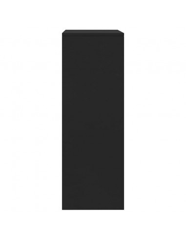 Credenza con 6 Cassetti Nera 50x34x96 cm in Legno Multistrato