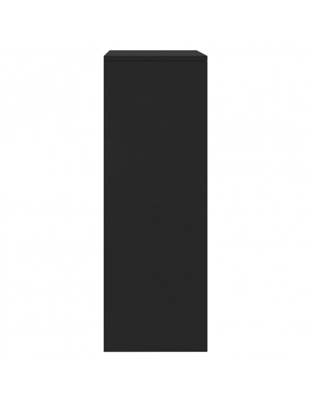 Credenza con 6 Cassetti Nera 50x34x96 cm in Legno Multistrato