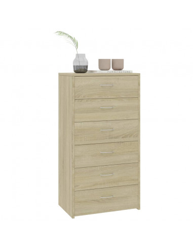Credenza 6 Cassetti Rovere Sonoma 50x34x96cm Legno Multistrato