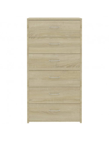 Credenza 6 Cassetti Rovere Sonoma 50x34x96cm Legno Multistrato