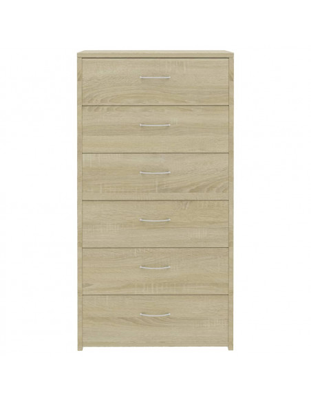 Credenza 6 Cassetti Rovere Sonoma 50x34x96cm Legno Multistrato