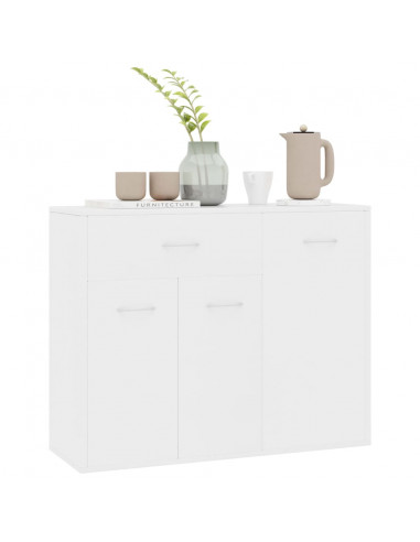 Credenza Bianca 88x30x70 cm in Legno Multistrato