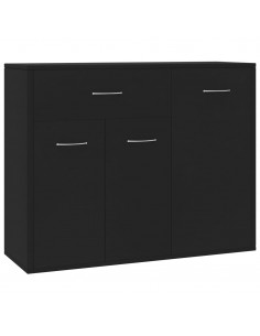Credenza Nera 88x30x70 cm in Legno Multistrato 2