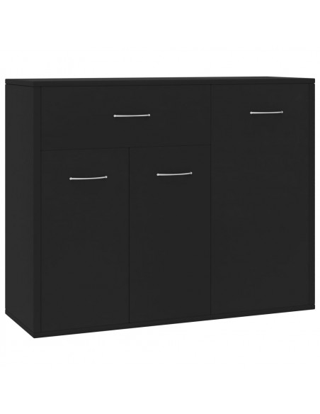 Credenza Nera 88x30x70 cm in Legno Multistrato