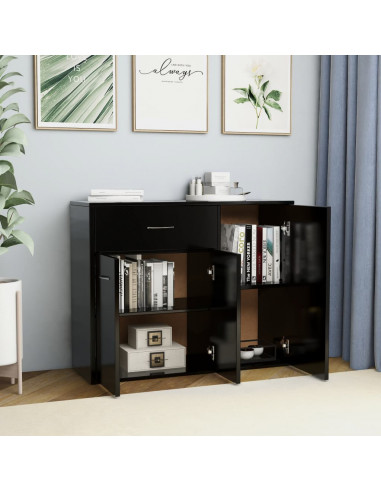 Credenza Nera 88x30x70 cm in Legno Multistrato