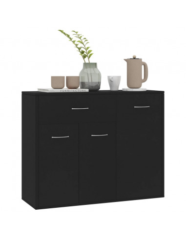 Credenza Nera 88x30x70 cm in Legno Multistrato