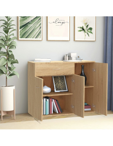Credenza Rovere Sonoma 88x30x70 cm in Legno Multistrato