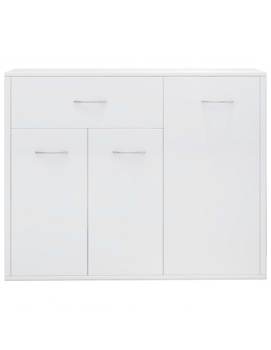 Credenza Bianco Lucido 88x30x70 cm in Legno Multistrato