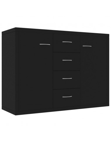 Credenza Nera 88x30x65 cm in Legno Multistrato