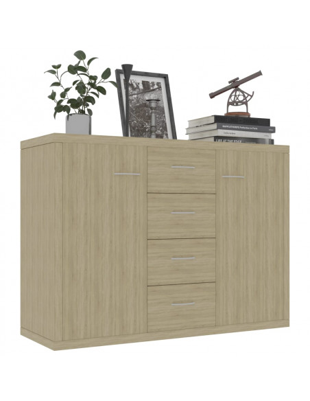 Credenza Rovere Sonoma 88x30x65 cm in Legno Multistrato