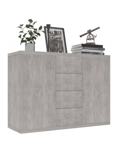 Credenza Grigio Cemento 88x30x65 cm in Legno Multistrato