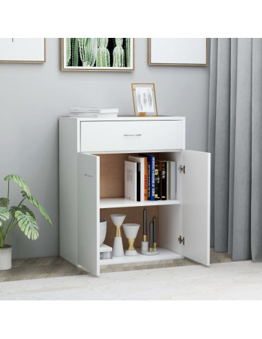 Credenza Bianca 60x30x75 cm in Legno Multistrato