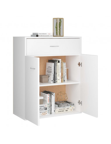 Credenza Bianca 60x30x75 cm in Legno Multistrato