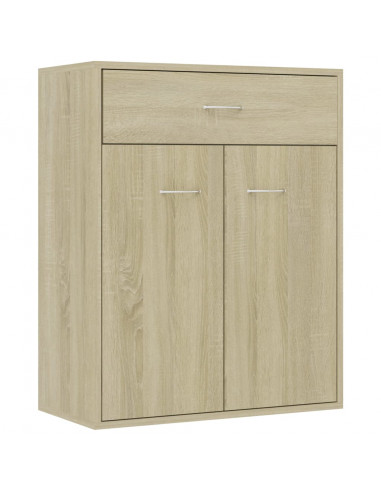 Credenza Rovere Sonoma 60x30x75 cm in Legno Multistrato