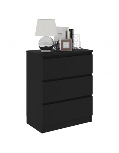 Credenza Nera 60x35x76 cm in Legno Multistrato