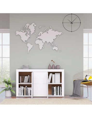 Credenza Bianca 120x36x69 cm in Legno Multistrato