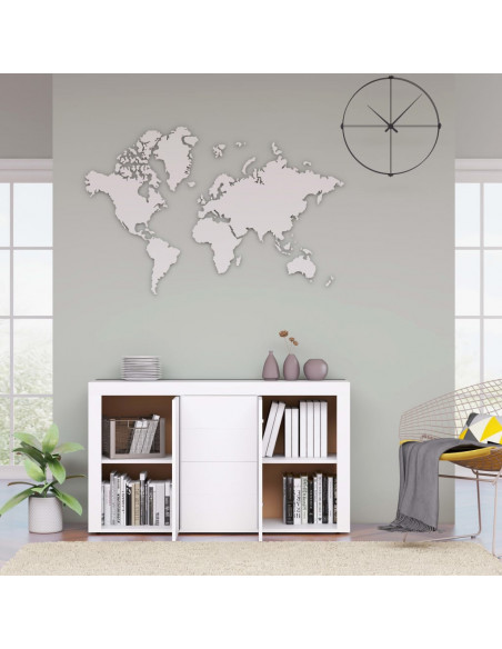 Credenza Bianca 120x36x69 cm in Legno Multistrato