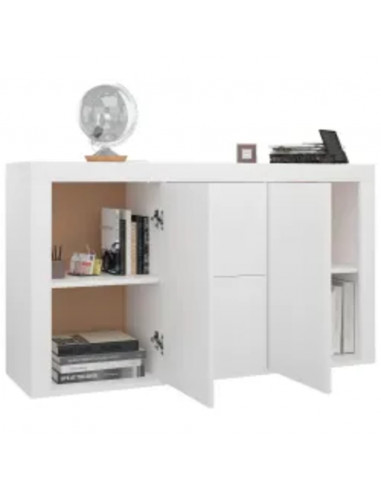 Credenza Bianca 120x36x69 cm in Legno Multistrato
