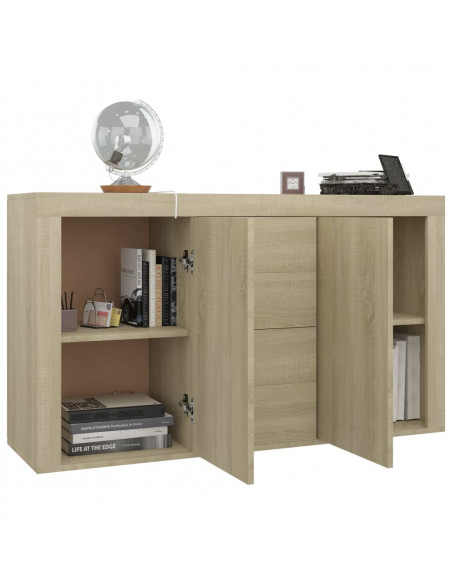 Credenza Rovere Sonoma 120x36x69 cm in Legno Multistrato