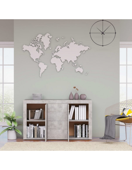 Credenza Grigio Cemento 120x36x69 cm in Legno Multistrato