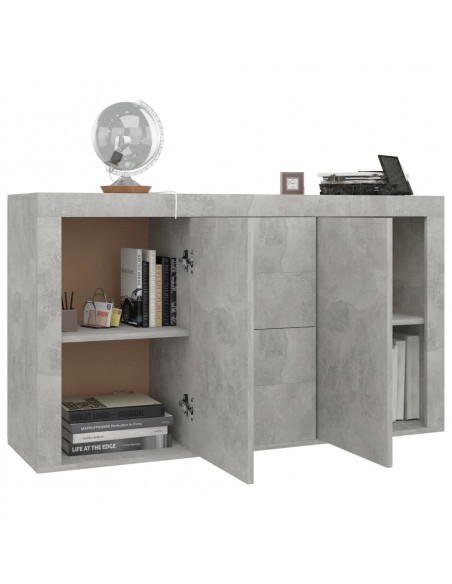Credenza Grigio Cemento 120x36x69 cm in Legno Multistrato