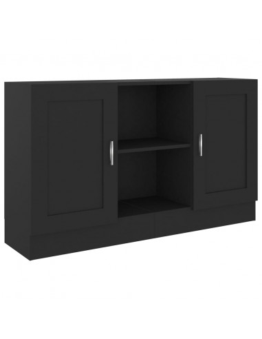 Credenza Nera 120x30,5x70 cm in Legno Multistrato
