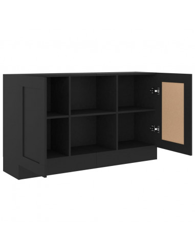 Credenza Nera 120x30,5x70 cm in Legno Multistrato