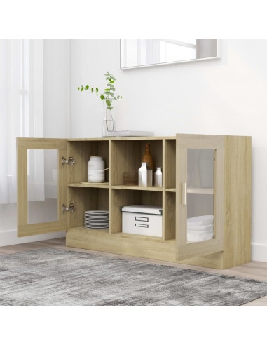 Armadietto Vetrina Rovere Sonoma 120x30,5x70 cm Multistrato