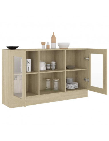 Armadietto Vetrina Rovere Sonoma 120x30,5x70 cm Multistrato