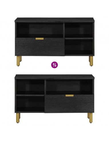 Mobile Porta TV Nero 80x33x46 cm in Legno Multistrato