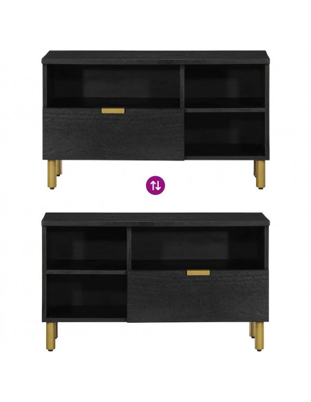 Mobile Porta TV Nero 80x33x46 cm in Legno Multistrato