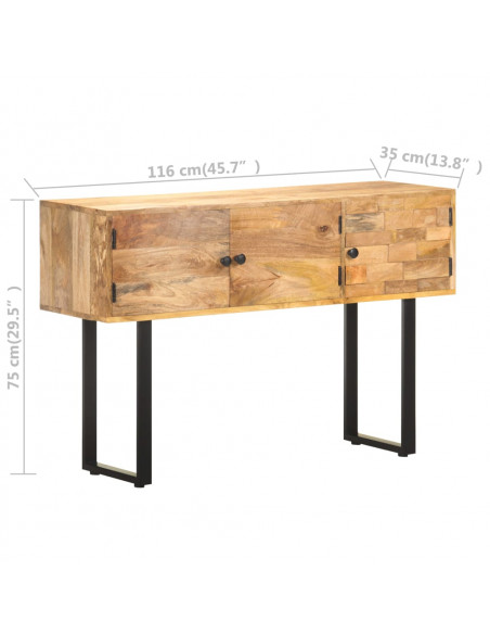 Credenza 116x35x75 cm in Legno Massello di Mango