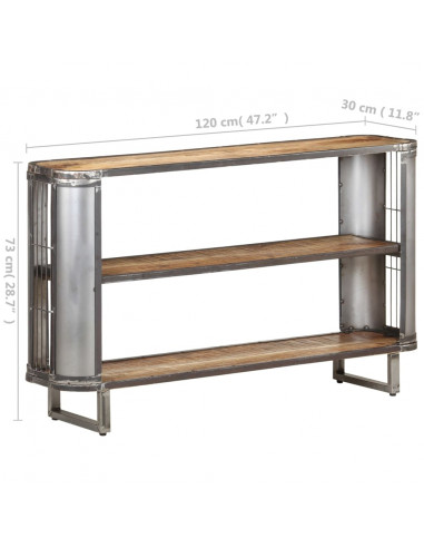 Credenza 120x30x73 cm in Legno Massello di Mango