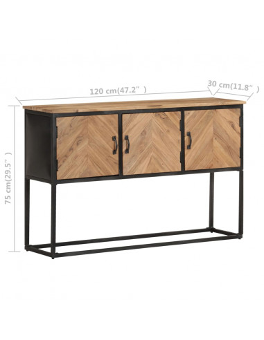 Credenza 120x30x75 cm in Legno Massello di Acacia