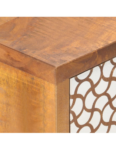 Credenza con Motivo Stampato 90x30x70 cm in Massello di Mango