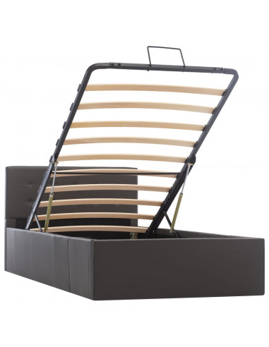 Giroletto con Contenitore Idraulico Grigio Similpelle 90x200cm