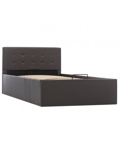 Giroletto con Contenitore Idraulico Grigio Similpelle 90x200cm